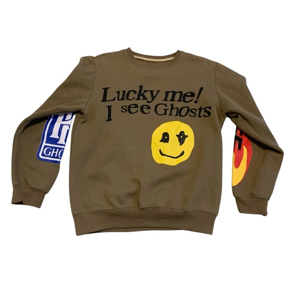 RARE Kids See Ghosts x Camp Flog Gnaw "Lucky Me! I See Ghosts" Sweatshirt Medium - Picture 1 of 6